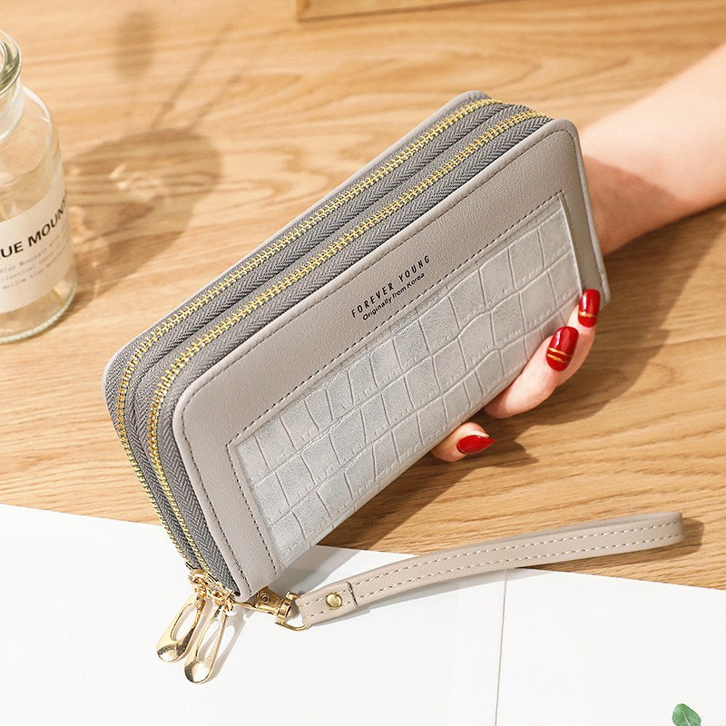 Ladies Long Wallet With Double Zipper