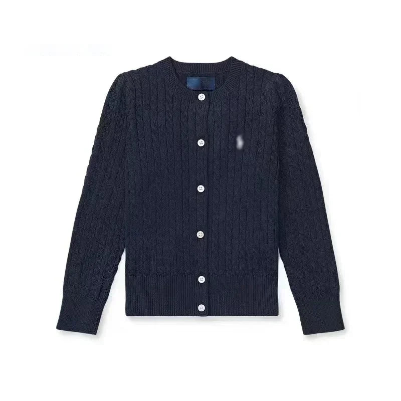 OUYANG&IVAN Bp Autumn/winter Wool Sweater for Boys Striped Crew Neck Long Sleeve Pullover Sweater Kid Cardigan