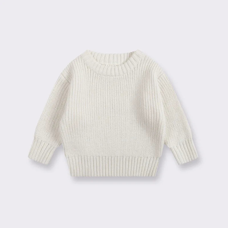 0-6T Newborn Baby Sweater Kid Boy Girl Winter Clothes Warm Thick Knit Pullover Top Infant Long Sleeve Basic Knitwear Outfit