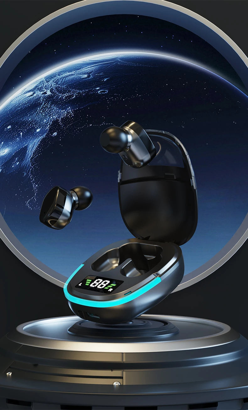 Bluetooth Earphones LED Dispay Bluetooth Headphone HiFi Stereo Music Wireless Earbuds Waterproof Gaming Noise Cancelling Headset