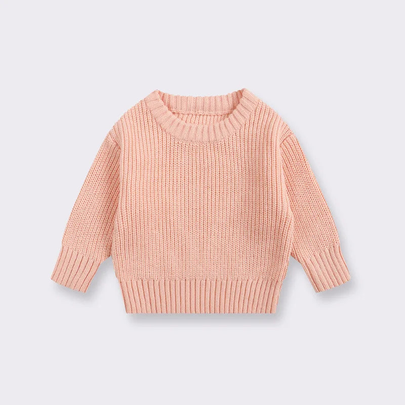 0-6T Newborn Baby Sweater Kid Boy Girl Winter Clothes Warm Thick Knit Pullover Top Infant Long Sleeve Basic Knitwear Outfit