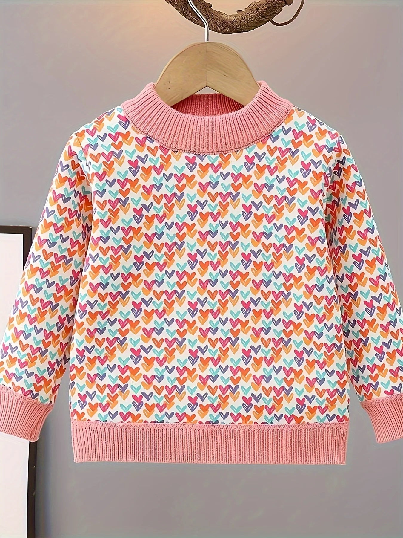 Girls' Sweater New Style Autumn and Winter Fashionable Children's Tops Baby Girl Winter Clothing Base Layer Fleece Knitwear