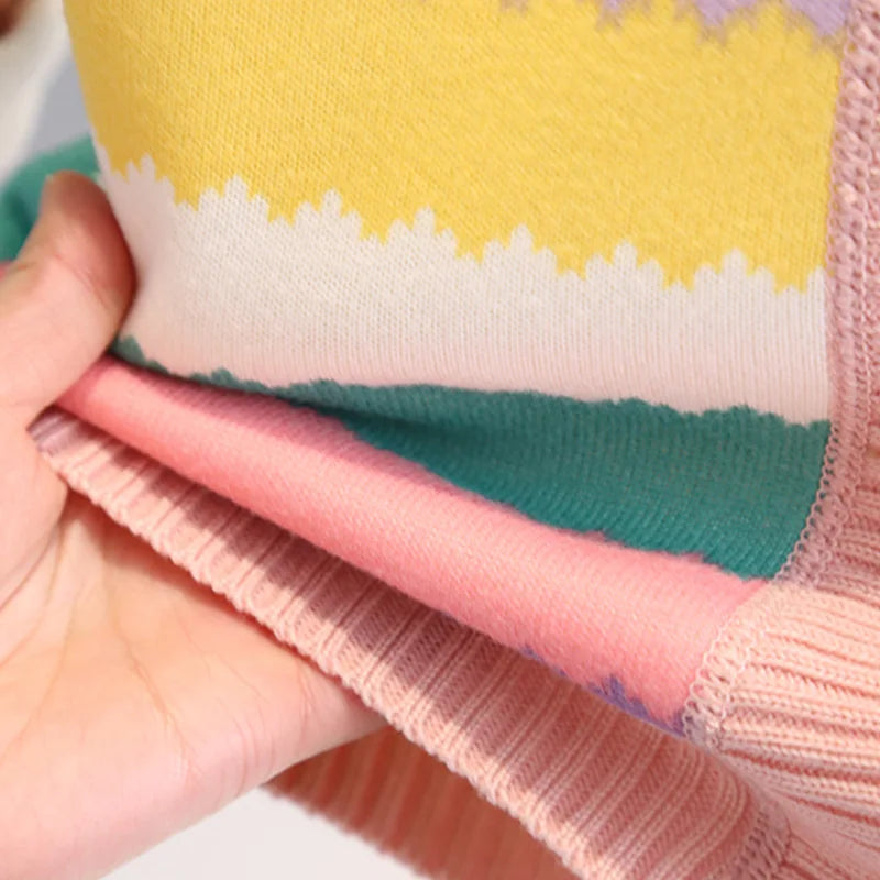 Girls' sweater jacket, autumn and winter new style, thickened and fashionable, girls' knitted sweater, children's top