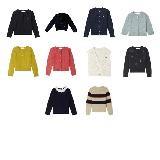 OUYANG&IVAN Bp Autumn/winter Wool Sweater for Boys Striped Crew Neck Long Sleeve Pullover Sweater Kid Cardigan