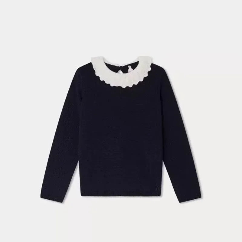 OUYANG&IVAN Bp Autumn/winter Wool Sweater for Boys Striped Crew Neck Long Sleeve Pullover Sweater Kid Cardigan