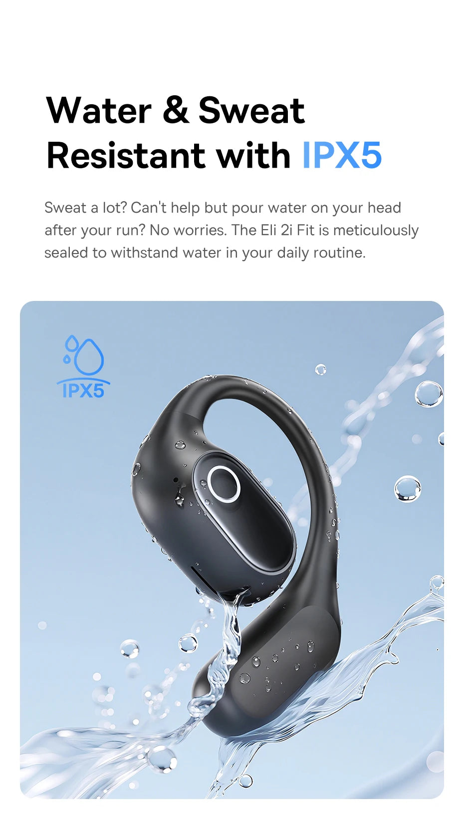 Baseus Eli 2i Fit Open-Ear Earphones True Wireless Bluetooth 6.0 Ear Hooks Headphones IPX5 Waterproof Sports Earbuds Bass Boost