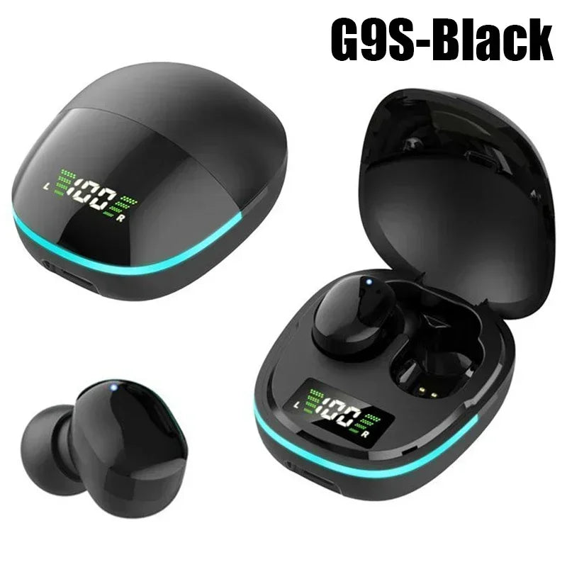 Bluetooth Earphones LED Dispay Bluetooth Headphone HiFi Stereo Music Wireless Earbuds Waterproof Gaming Noise Cancelling Headset