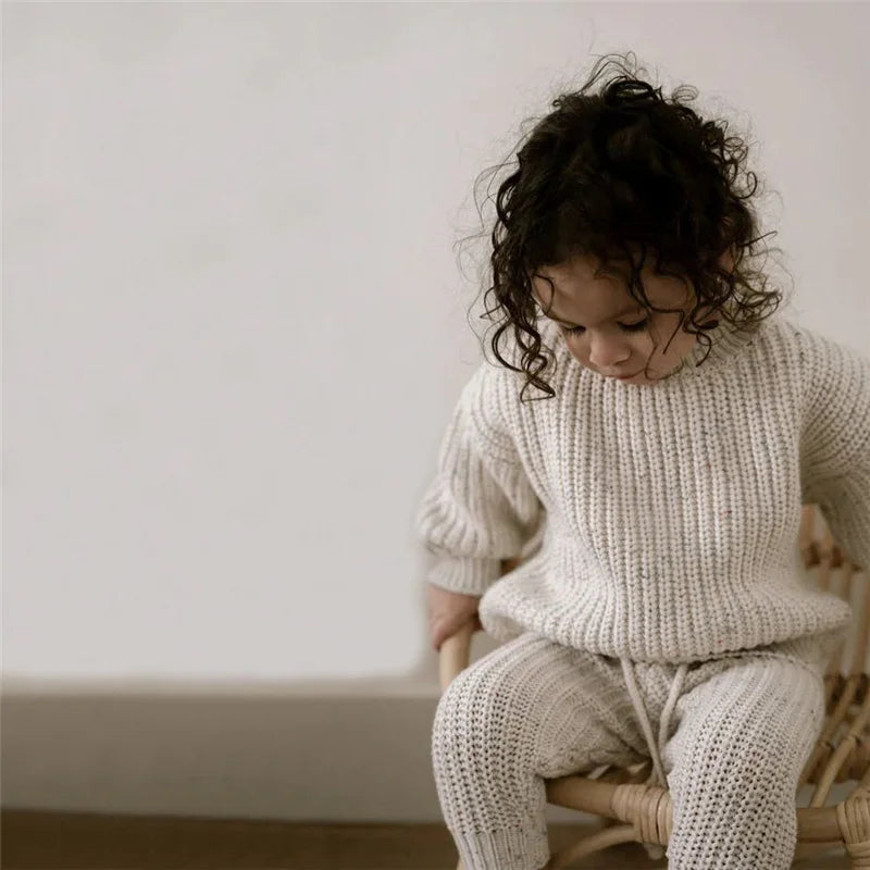 Baby Sweater For Boy & Girls Autumn Winter Cotton Knitted Kids Sweatersuit Casual Chunky Cable Knit Baby Tops