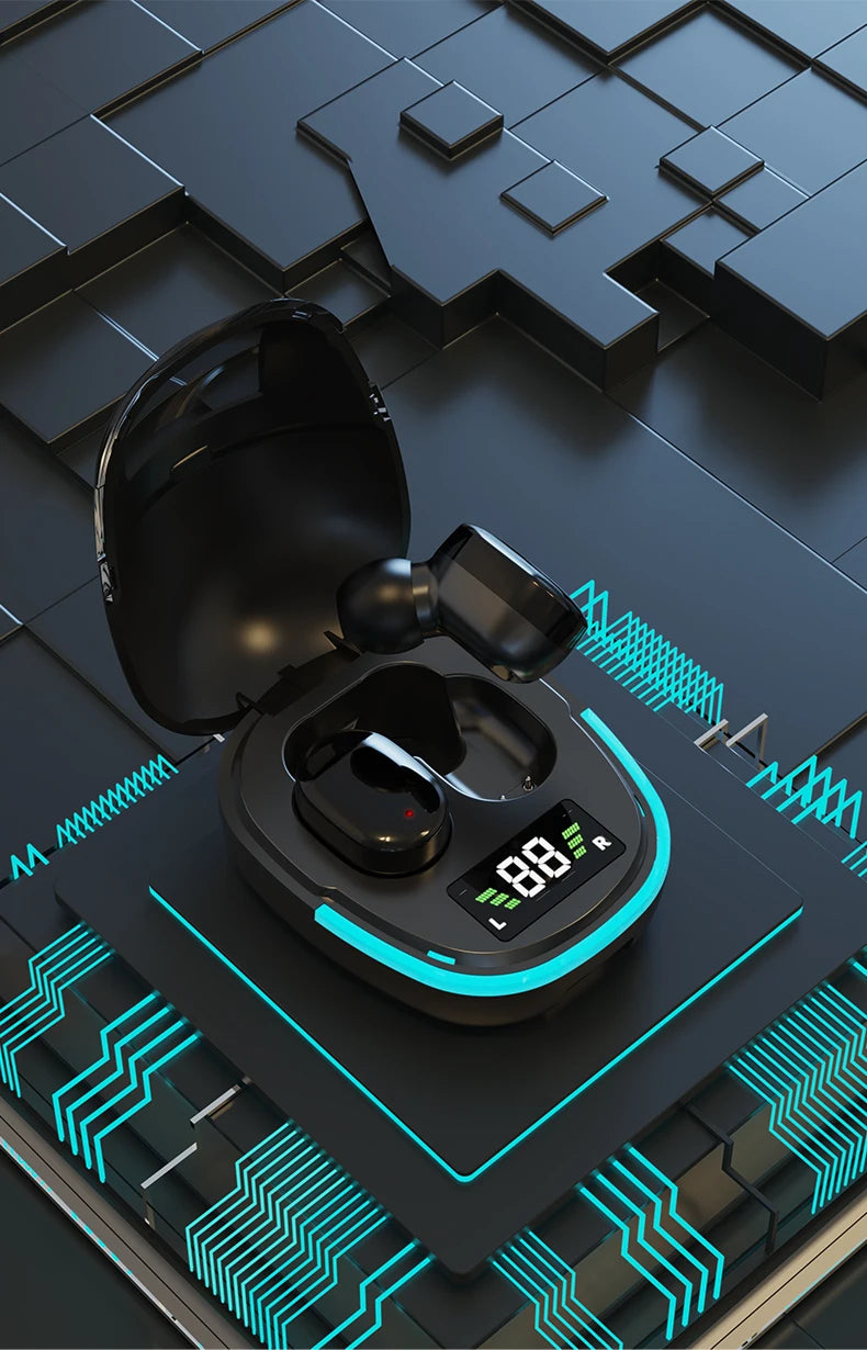 Bluetooth Earphones LED Dispay Bluetooth Headphone HiFi Stereo Music Wireless Earbuds Waterproof Gaming Noise Cancelling Headset