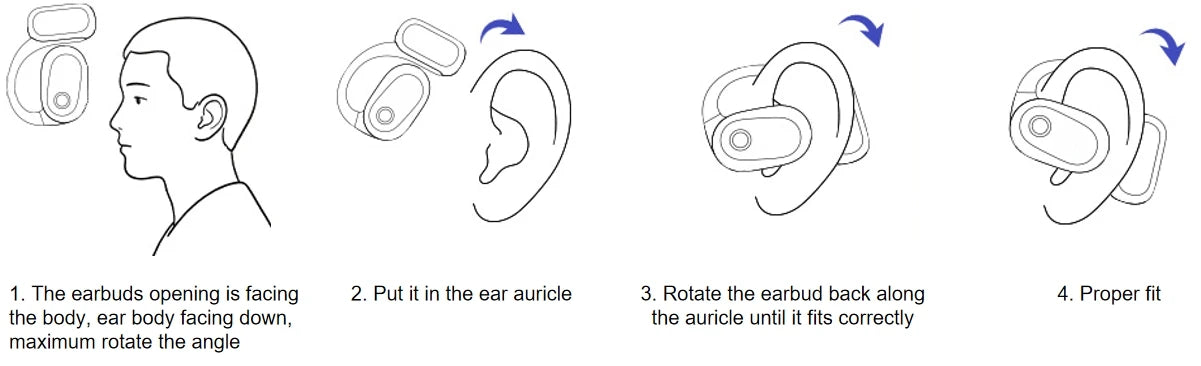Baseus Eli 2i Fit Open-Ear Earphones True Wireless Bluetooth 6.0 Ear Hooks Headphones IPX5 Waterproof Sports Earbuds Bass Boost