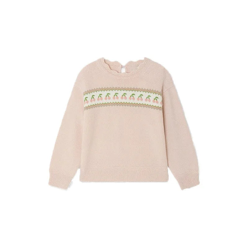 OUYANG&IVAN Bp Autumn/winter Wool Sweater for Boys Striped Crew Neck Long Sleeve Pullover Sweater Kid Cardigan